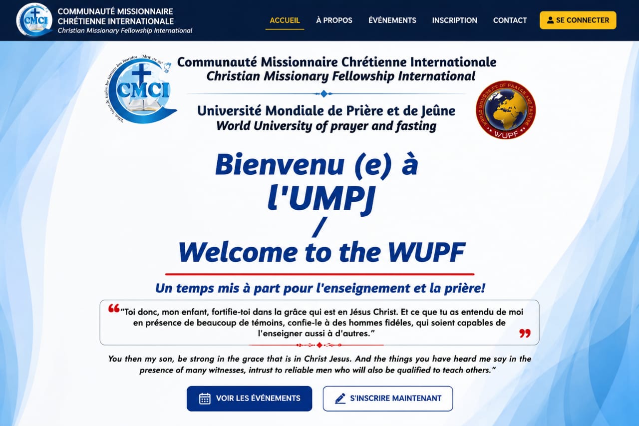 Communauté Missionnaire Chrétienne Internationale - Bienvenu(e) à l'UMPJ / Welcome to the WUPF